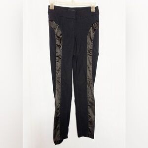 Bebe Black Skinny Tight Pants with Satin Trim 2P